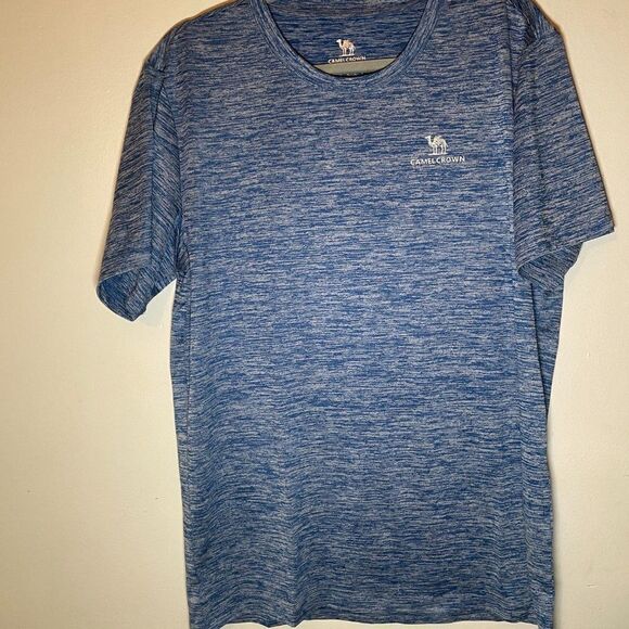 Camel Crown Men's Blue Heather Dri Fit Performance Crew Neck T-Shirt Size Small - Picture 3 of 7